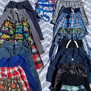 Boys shorts, pants and two swim trunks